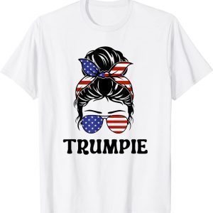 Trumpie - Anti Biden Patriotic US Flag Messy Bun 2023 Shirt