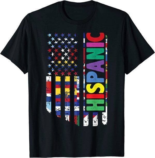 USA And Latin American Countries Flag Hispanic Heritage 2022 Shirt