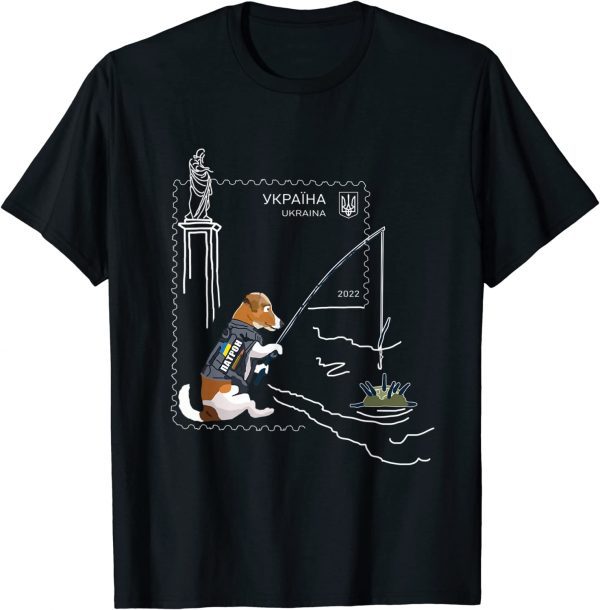 Ukrposhta New Postage Stamp Patron Dog With A Fishing Rod 2023 Shirt