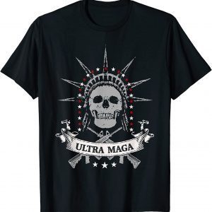 Ultra MAGA Patriotic America Republican Pride Trump US Flag T-Shirt