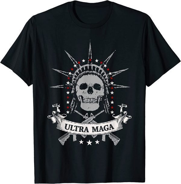 Ultra MAGA Patriotic America Republican Pride Trump US Flag T-Shirt