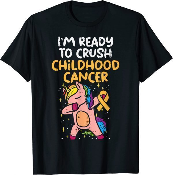 Unicorn Dab Ready To Crush Childhood Cancer Awareness Girls 2023 Shirt