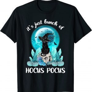 Vintage Halloween Black Cat It's Just A Bunch Of Hocus Pocus Classic Shirt