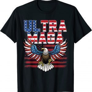 Vintage Ultra Maga Proud Ultra-Maga Eagle USA Flag 2022 T-Shirt