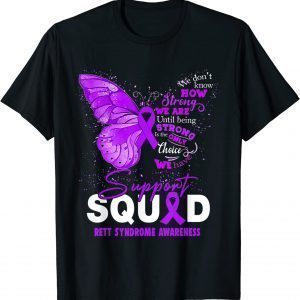 We Wear Purple Butterfly Support Rett Syndrome Awareness Classic Shirt