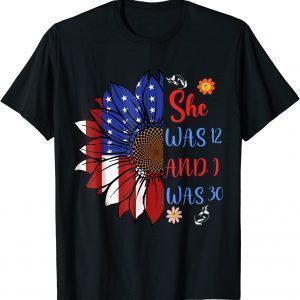 joe Biden She Was 12 and I Was 30 flag usa sunflower Classic Shirt