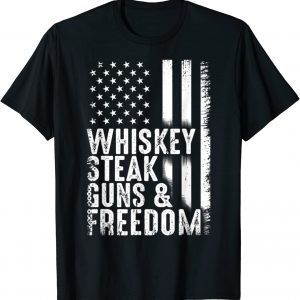 whiskey steak gun &freedom american flag 4th of july Classic Shirt