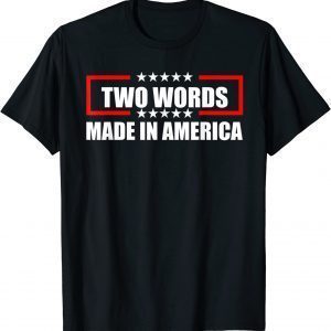 Anti Biden Two Words Made In America American Flag 2022 Shirt