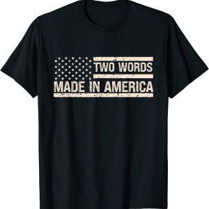 Anti Biden Two Words Made In America US Flag 2022 Shirt