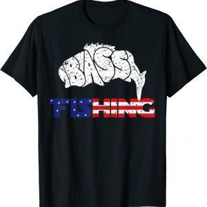 Bass Silhouette USA Fishing Bass Hunter 2022 Shirt