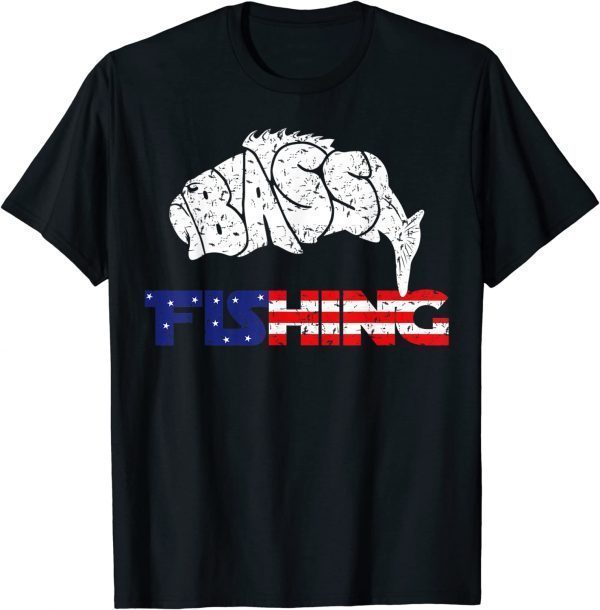 Bass Silhouette USA Fishing Bass Hunter 2022 Shirt