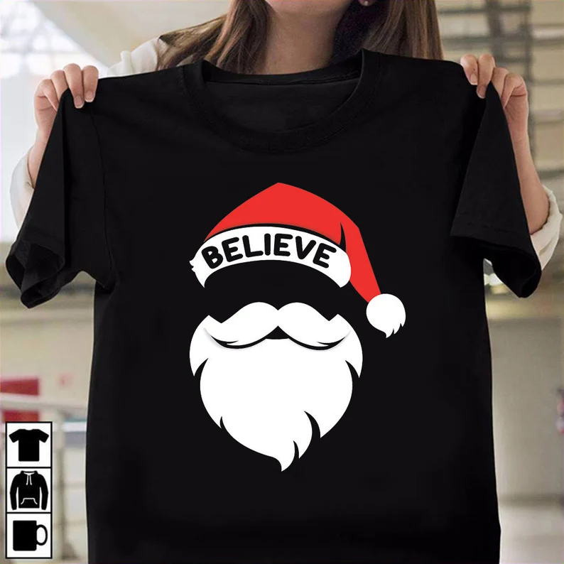 Believe Santa Hat Christmas Squad 2022 Shirt