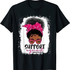 Black Women Girl Breast Cancer Support Squad Pink Ribbon 2022 Shirt