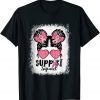 Bleached Pink Out Football Mom Messy Bun Pink Breast Cancer 2022 Shirt