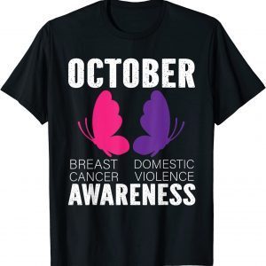 Breast Cancer And Domestic Violence Awareness Butterfly Classic Shirt
