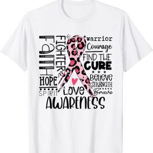 Breast Cancer Awareness Survivor Warrior Leopard Pink Ribbon 2022 Shirt