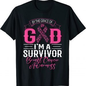 By The Grace God Pink Ribbon Support Beast Cancer Survivor Classic Shirt