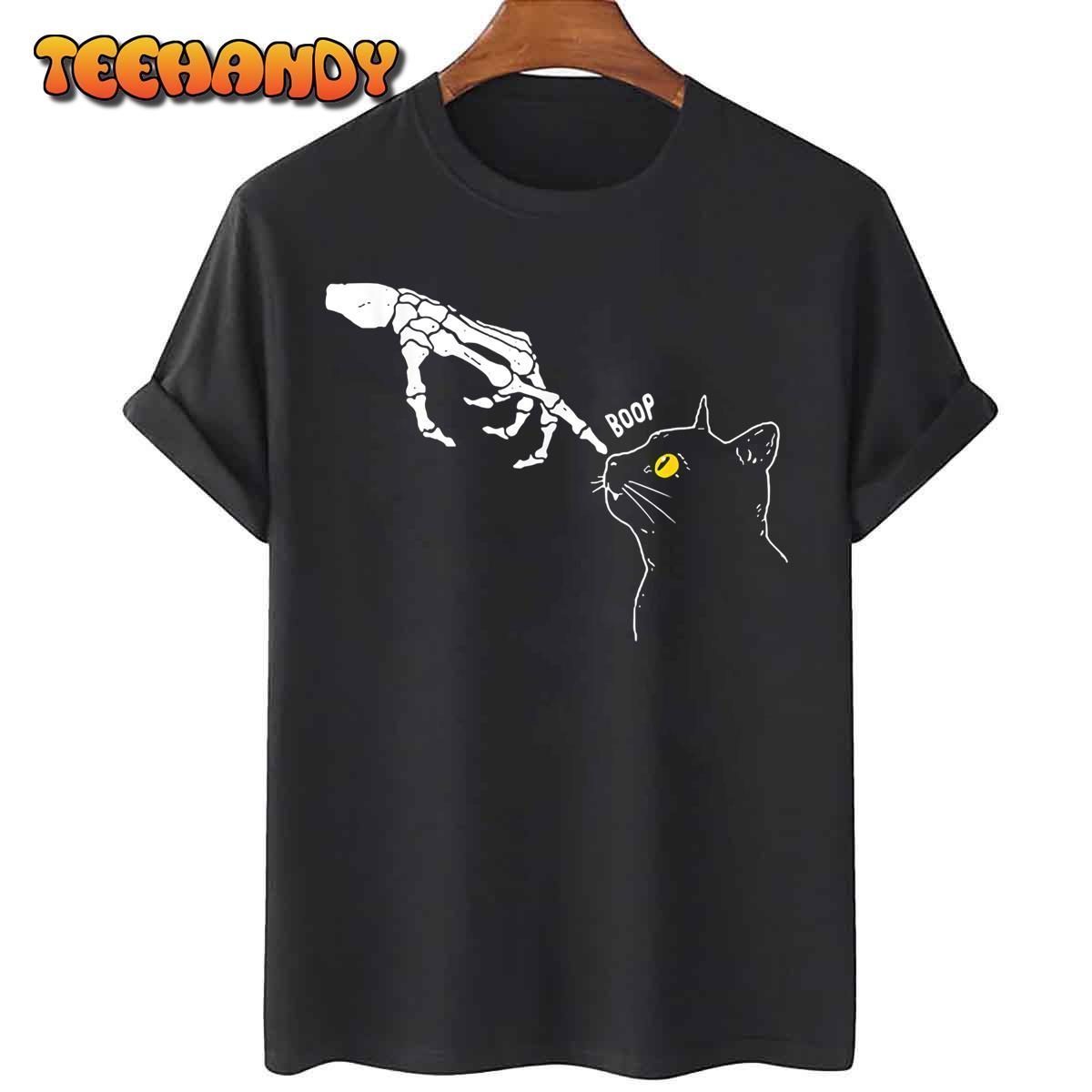 Cat Black Lover Skeleton Hand Boop Halloween 2022 Classic Shirt