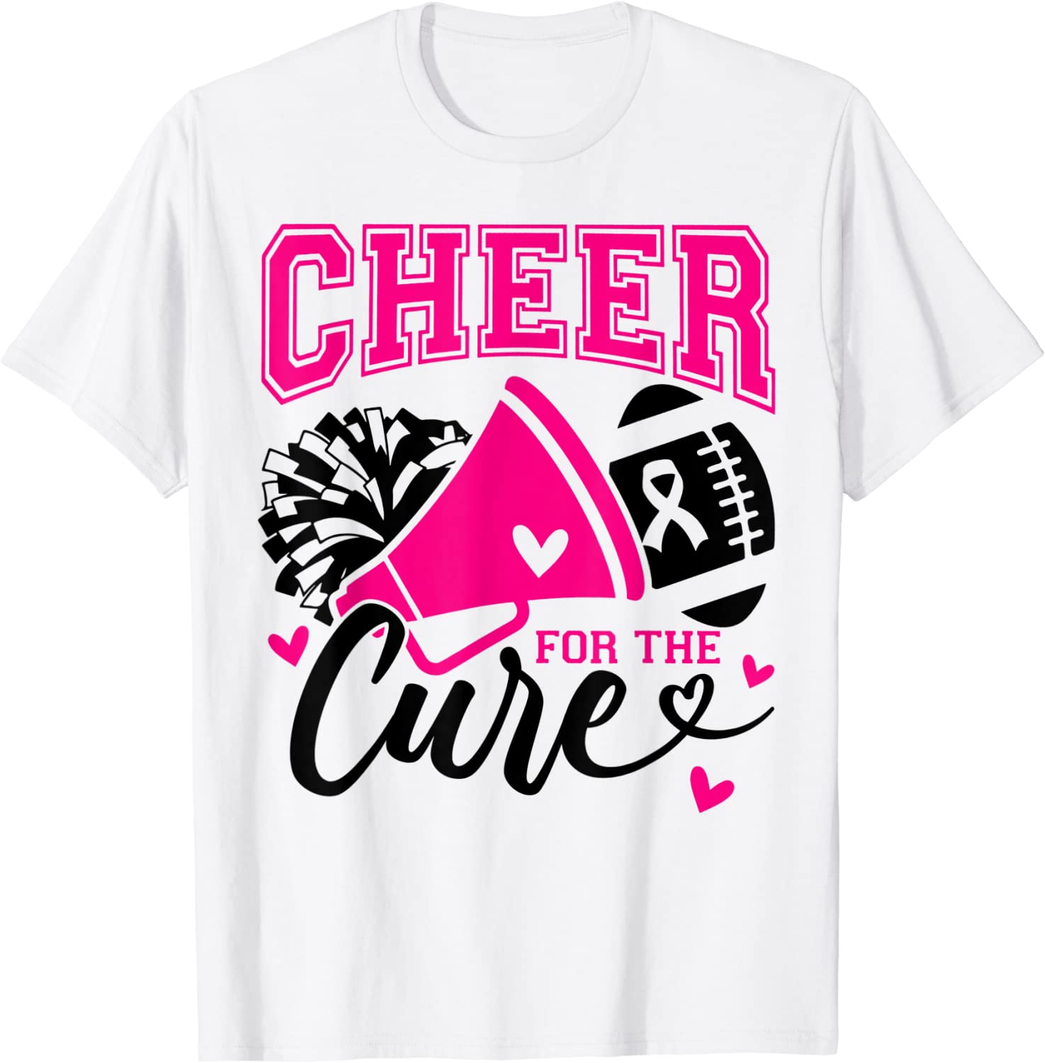 Cheer For The Cure Football Pink Ribbon Breast Cancer 2022 Shirt