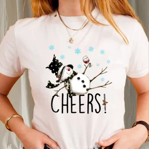 Cheers snowman and wine christmas 2022 Shirt