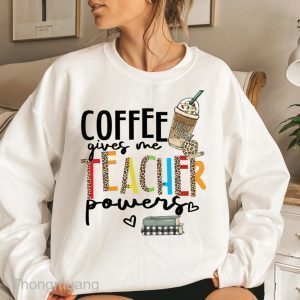 Coffee Gives Me Teacher Powers Christmas Classic Shirt