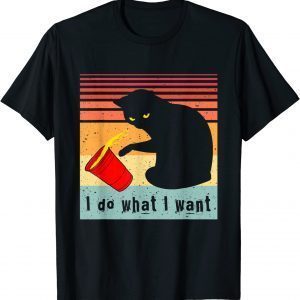 Do What I Want Vintage Black Cat Red Cup My Cat 2022 Shirt