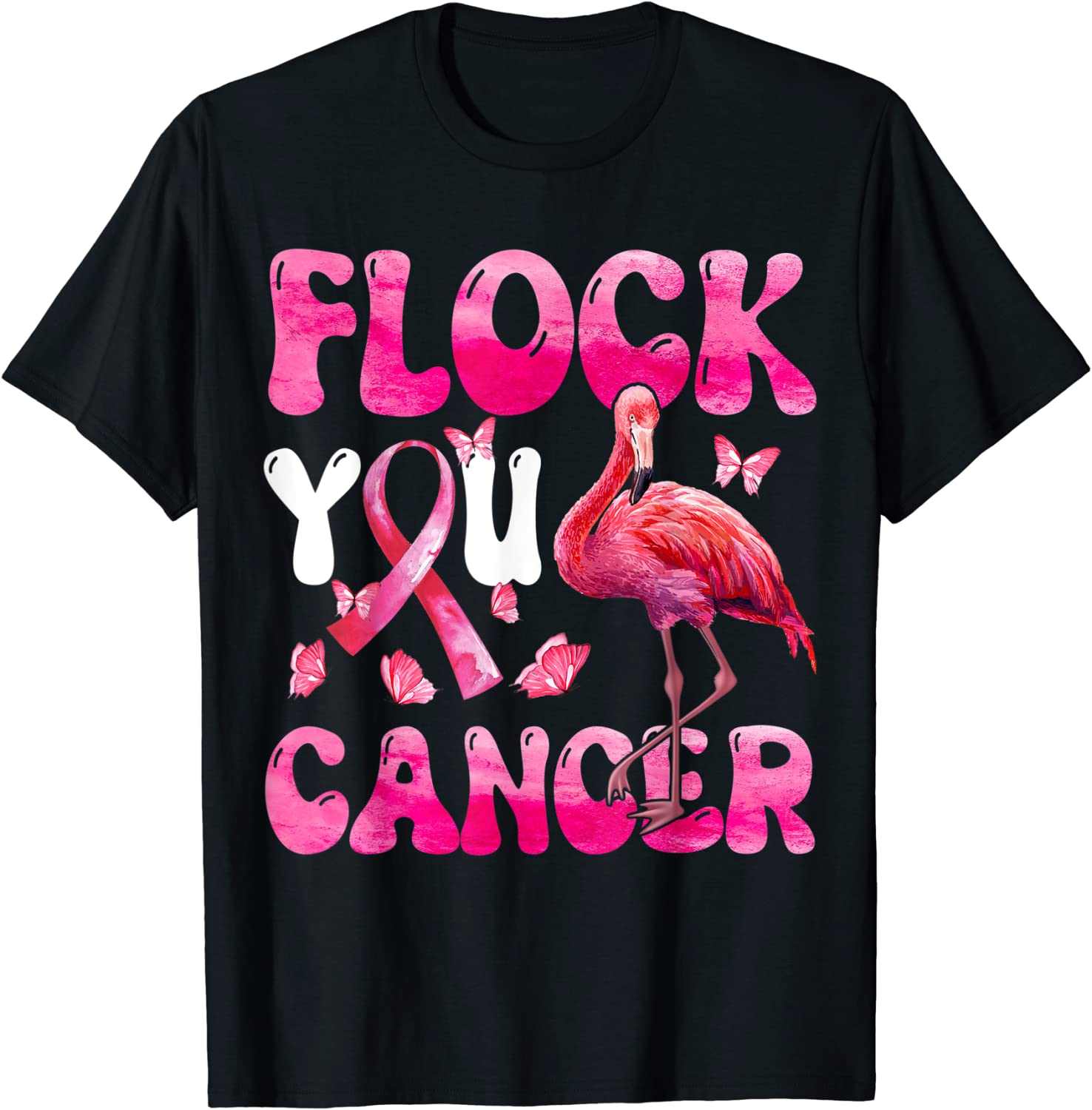 Flock You Flamingo Cancer Breast Cancer Awareness 2022 Shirt