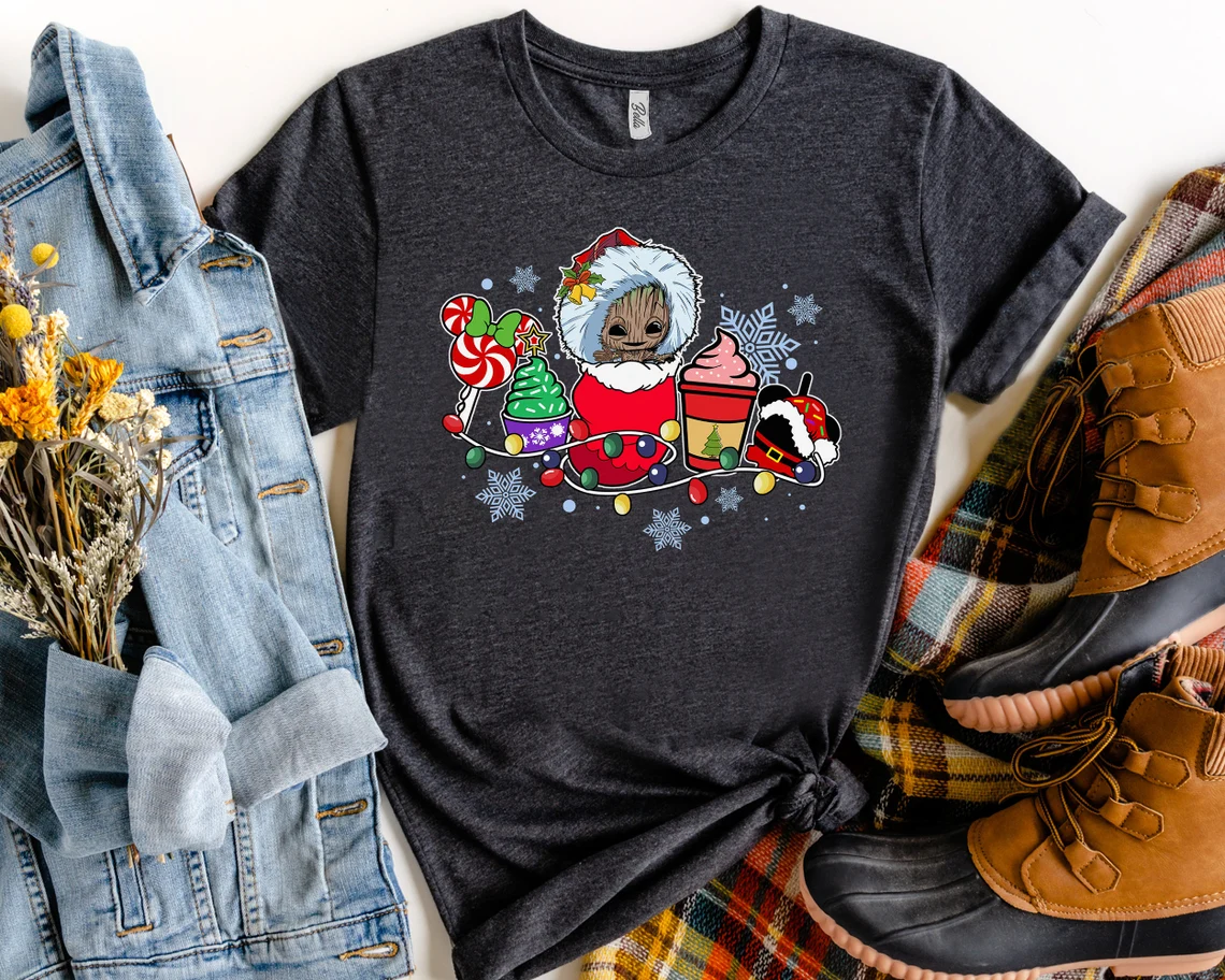 Guardians Of The Galaxy Santa Baby Groot Food and Drink Christmas 2022 Shirt