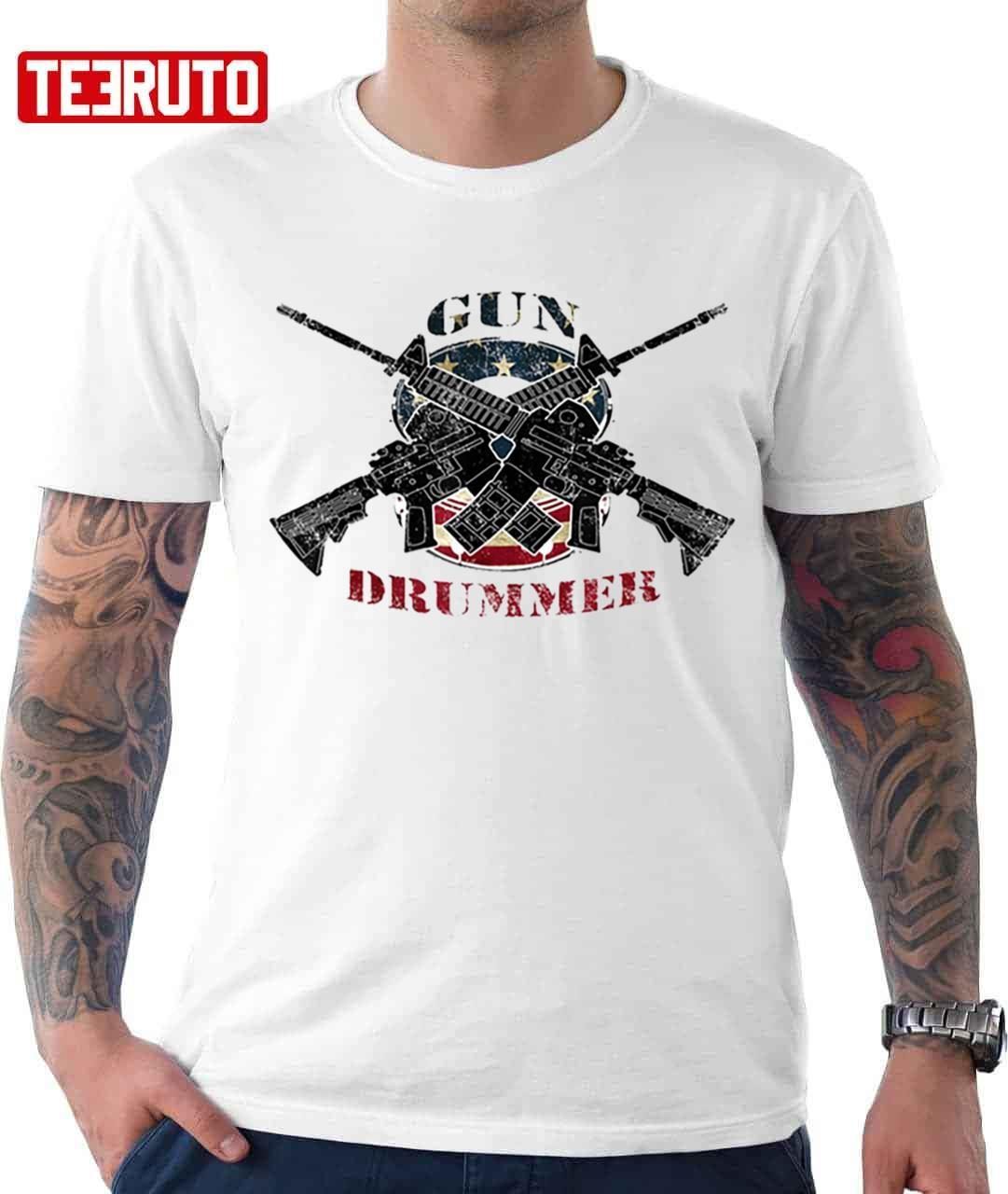 Gun Drummer Patriotic Drums 4th Of July 2022 Shirt