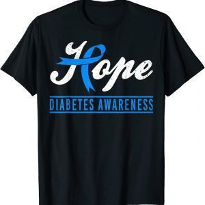 Hope Diabetes Awareness Ribbon Diabetic Type 1 T1 2022 Shirt