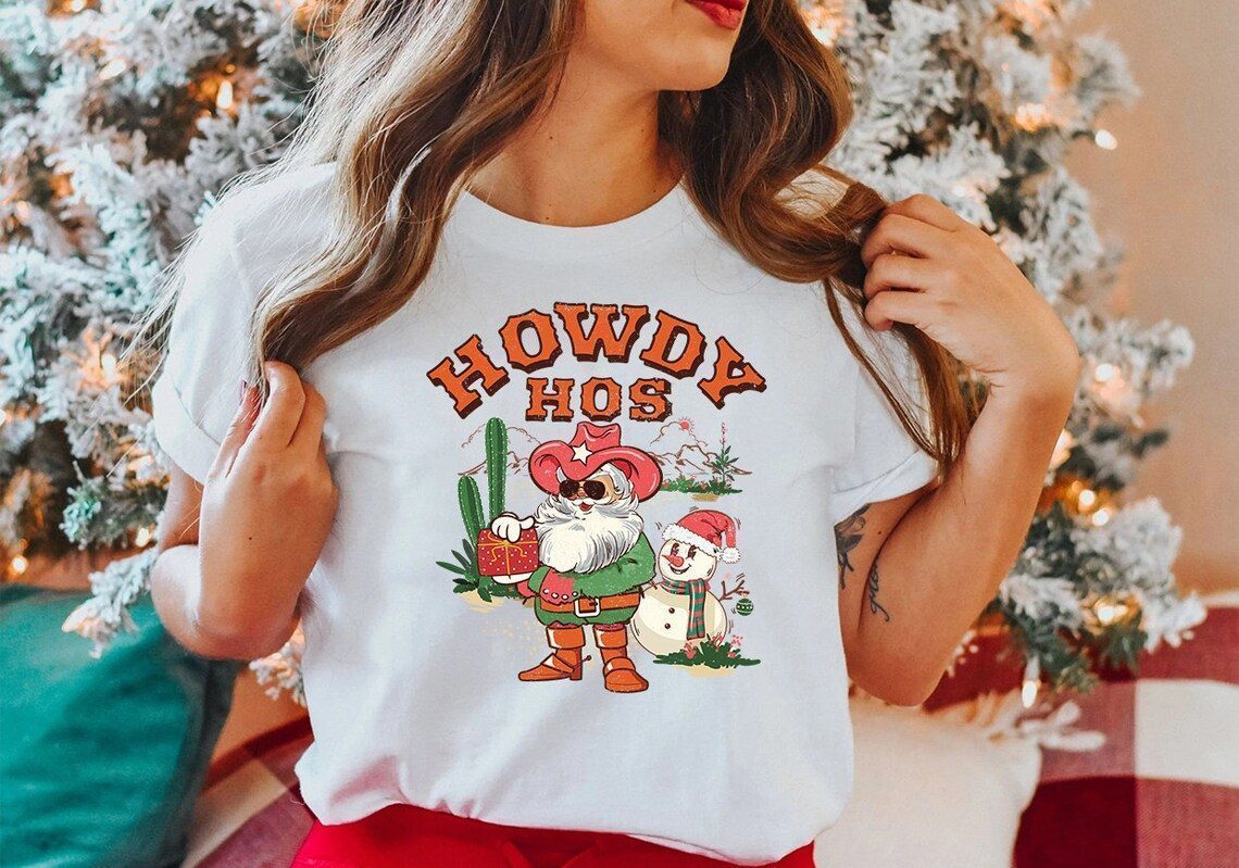 Howdy Hos Retro Western Christmas Classic Shirt