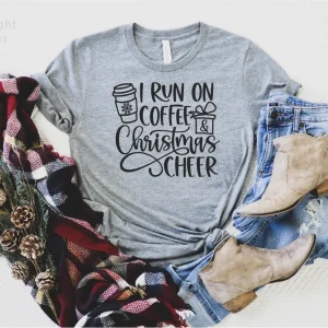 I Run On Coffee Christmas Cheer 2022 Shirt