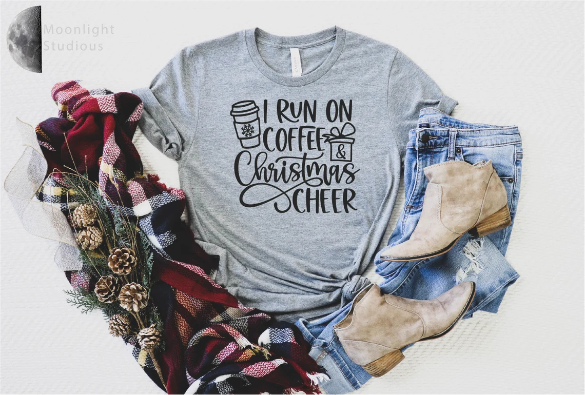 I Run On Coffee Christmas Cheer 2022 Shirt