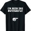 I'm With Butterfly Halloween Costume Party Matching Couples T-Shirt