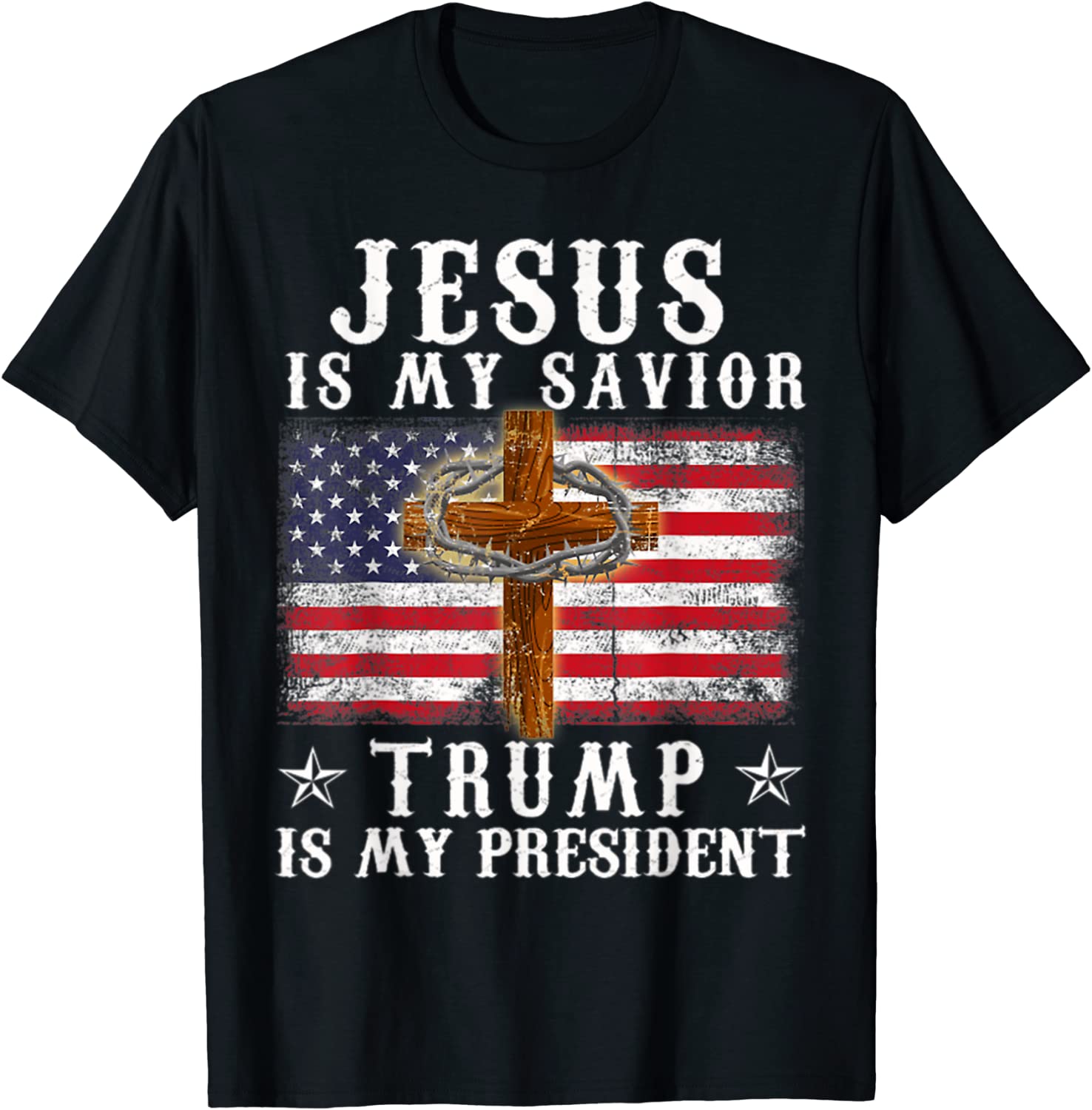 Jesus Is My Savior, Trump Is My President Usa Flag 2022 Shirt