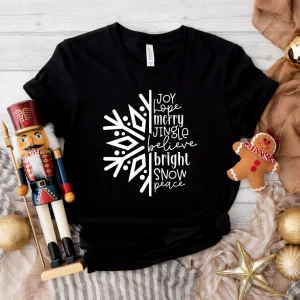 Joy Hope Merry Jingle Believe Bright Snow Peace Christmas 2022 Shirt