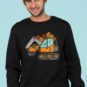 Kids Construction Vehicle Thanksgiving Pumpkin Fall Autumn 2022 Shirt