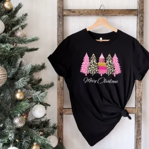 Ladies Merry Christmas Xmas Tree Classic Shirt