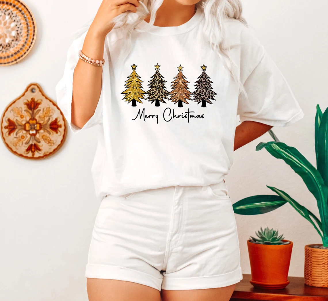 Leopard Christmas Trees T-Shirt