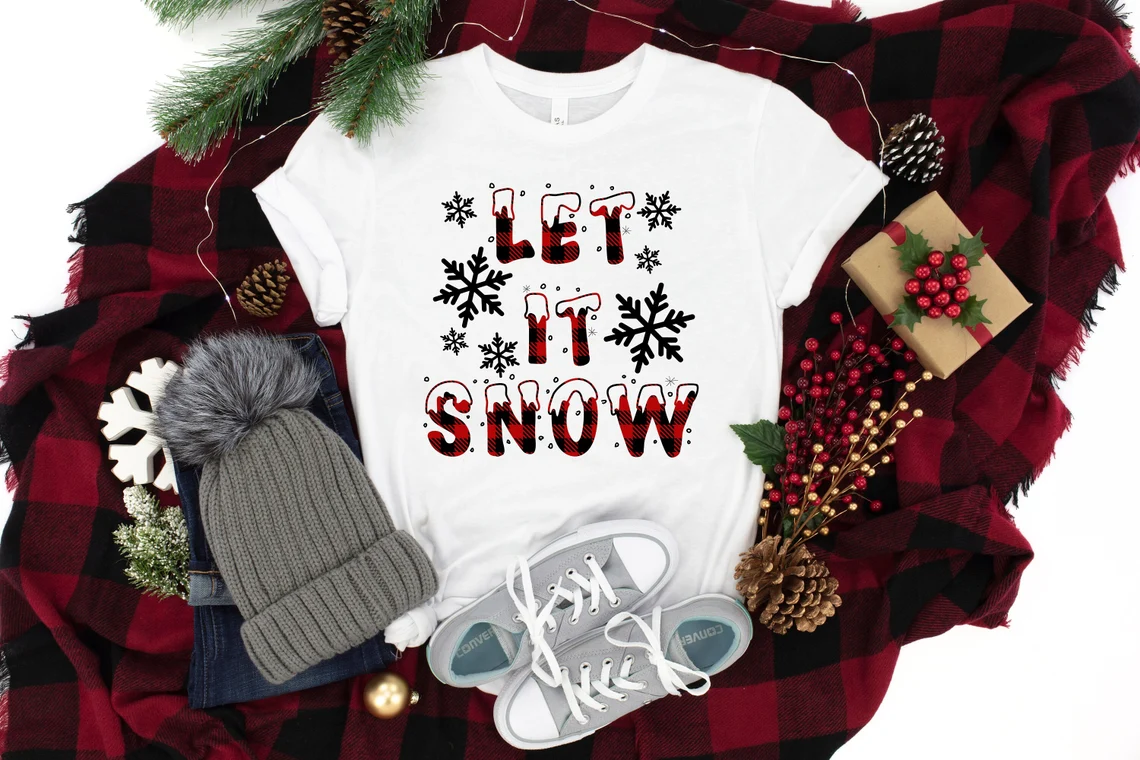 Let It Snow Buffalo Plaid Christmas Classic Shirt
