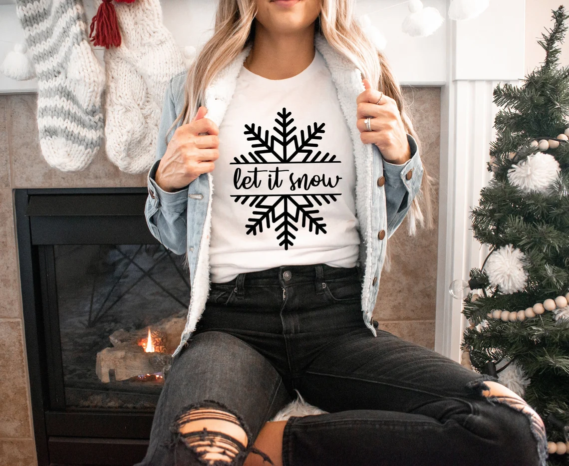 Let It Snow Christmas Snowflake Classic Shirt