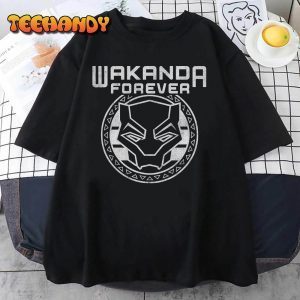 Marvel Black Panther Wakanda Forever White On White Logo Classic Shirt