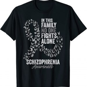 Schizophrenia Awareness Month Butterflies Silver Ribbon Classic Shirt