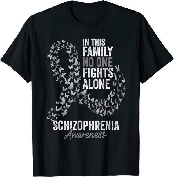 Schizophrenia Awareness Month Butterflies Silver Ribbon Classic Shirt