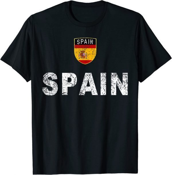 Spain Soccer Fans Jersey Spainish Flag Football Lovers Classic Shirt