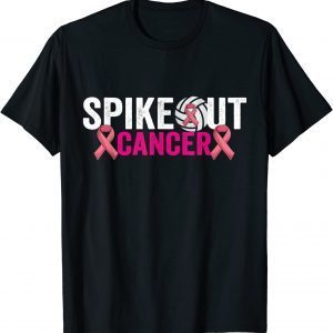 Spike Out Cancer Volleyball Breast Cancer Awareness 2022 Shirt