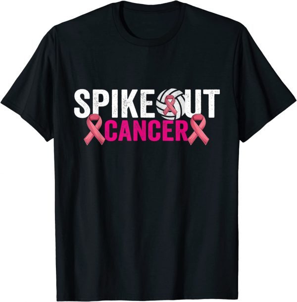 Spike Out Cancer Volleyball Breast Cancer Awareness 2022 Shirt