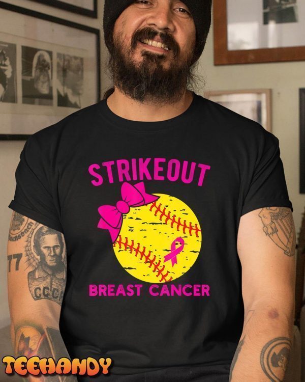 Strike Out Breast Cancer Awareness Vintage Softball Fighters Classic Shirt