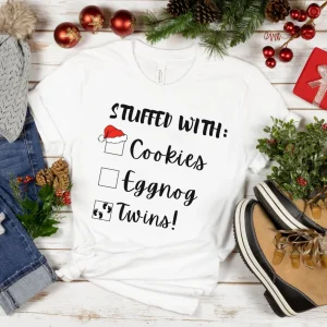 Stuffed with Twins Pregnancy Christmas reveal 2022 Shirt