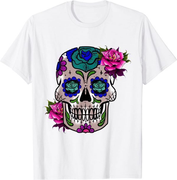 Sugar Skull Day Of The Dead Cool Bone Head Skulls Classic Shirt